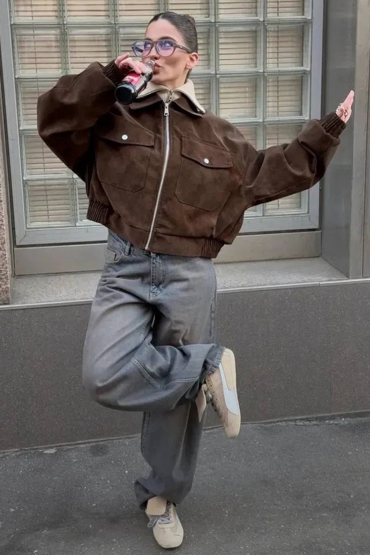 Замшева куртка-бомбер ZL-035A1300