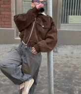 Замшева куртка-бомбер ZL-035A1300