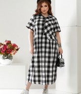 Платье в клетку для полных NU-1373A16