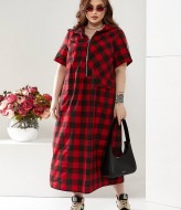 Платье в клетку для полных NU-1373A16