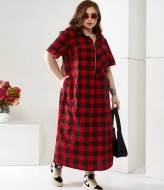 Платье в клетку для полных NU-1373A16