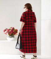 Платье в клетку для полных NU-1373A16