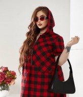 Платье в клетку для полных NU-1373A16