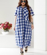 Платье в клетку для полных NU-1373A16