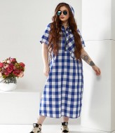 Платье в клетку для полных NU-1373A16