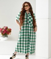 Платье в клетку для полных NU-1373A16
