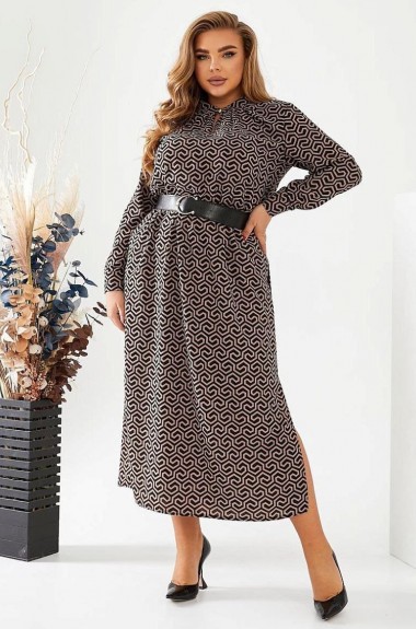 Платье длины миди GOL-1954A750