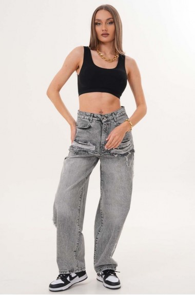 Джинсы багги WOW-383A22 Джинсы багги WOW-383A22