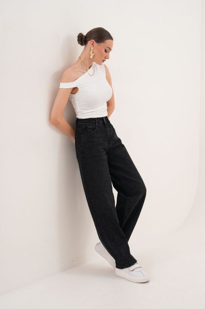 Джинсы со стразами WOW-1775A23