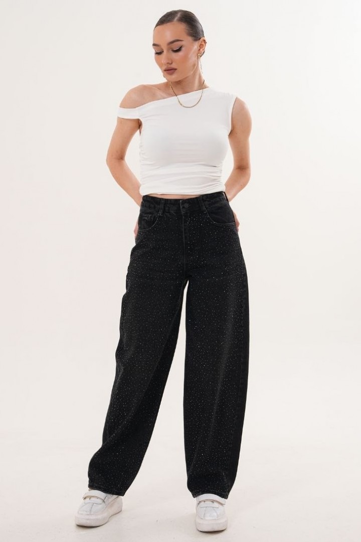 Джинсы со стразами WOW-1775A23