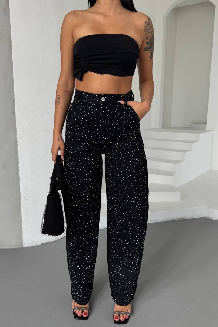 Джинсы со стразами WOW-1775A23