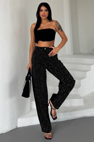 Джинсы со стразами WOW-1775A23