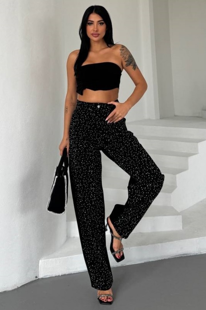 Джинсы со стразами WOW-1775A23