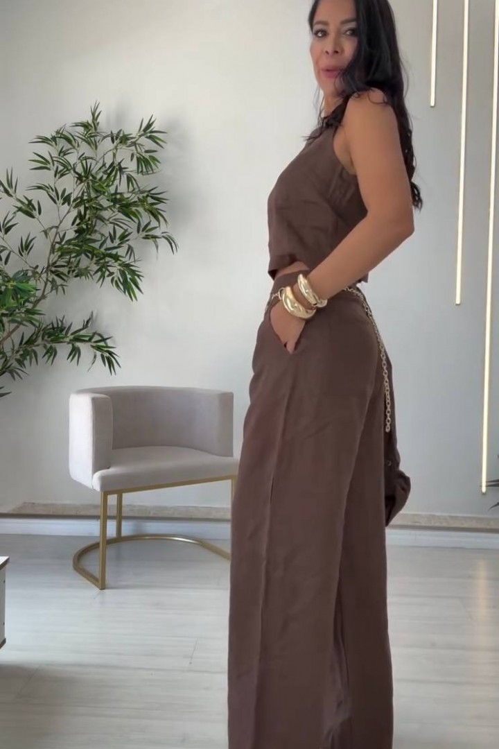 Костюм тройка топ, брюки и рубашка EST-5942A990