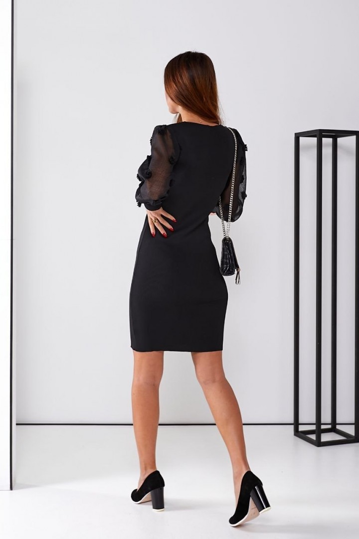 Платье с прозрачными рукавами  IB-1411A450