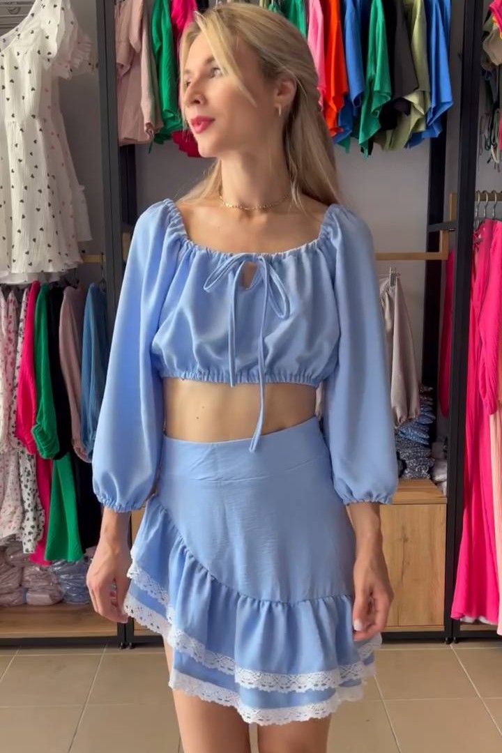 Удобный костюм топ и юбка MIK-3075A290