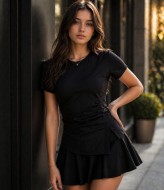 Футболка с ассиметричной драпировкой MIK-5182A240