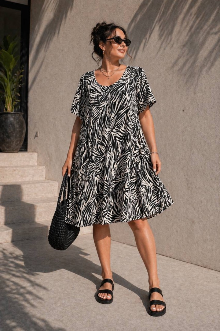 Свободное летнее платье из штапеля STC-335A449