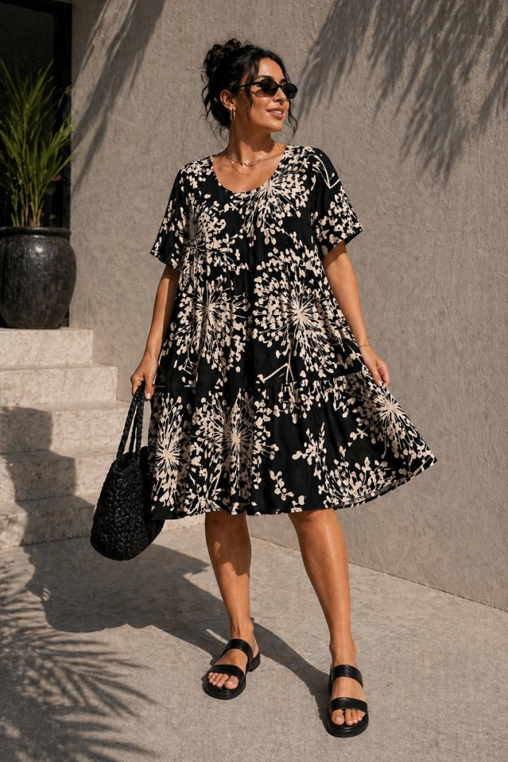 Свободное летнее платье из штапеля STC-335A449