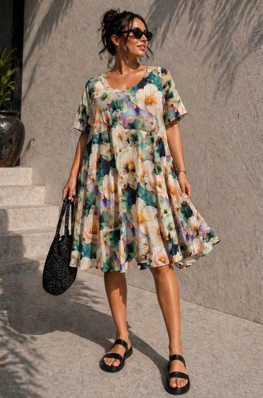 Свободное летнее платье из штапеля STC-335A449