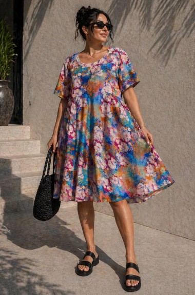 Свободное летнее платье из штапеля STC-335A449