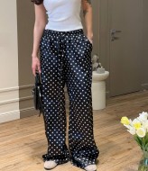 Легкие шелковые штаны в горошек MUS-157A420