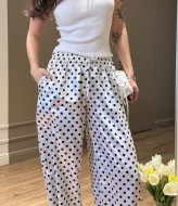 Легкие шелковые штаны в горошек MUS-157A420