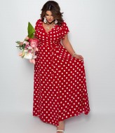 Платье на запах в горошек YM-7183A15