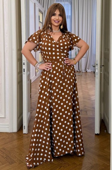 Платье на запах в горошек YM-7183A15