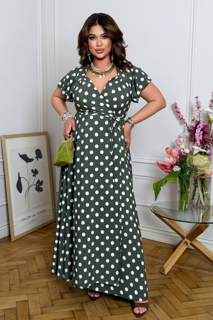 Платье на запах в горошек YM-7183A15