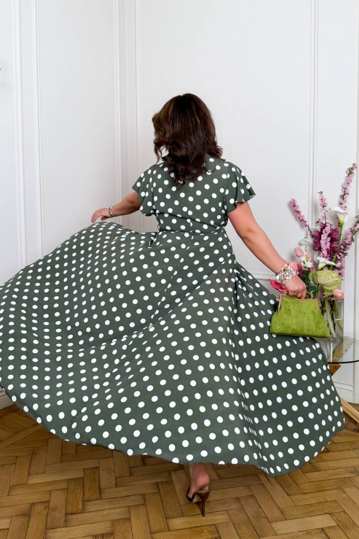 Платье на запах в горошек YM-7183A15