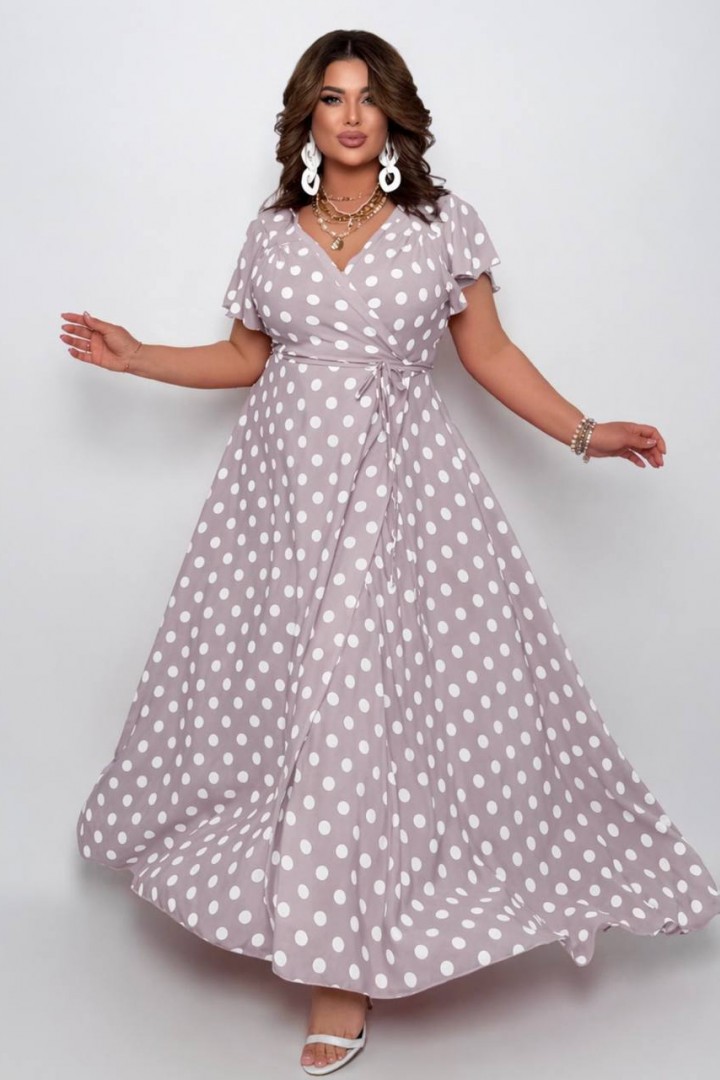 Платье на запах в горошек YM-7183A15