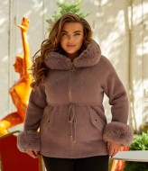 Полупальто с мехом женское MAX-946A1250