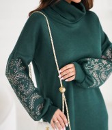 Платье с вышивкой на рукавах  KA-7560A800