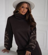 Платье с вышивкой на рукавах  KA-7560A800