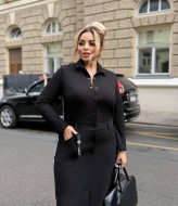 Черное трикотажное платье  VL-1110A850