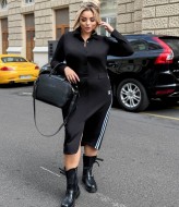 Черное трикотажное платье  VL-1110A850