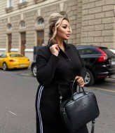 Черное трикотажное платье  VL-1110A850