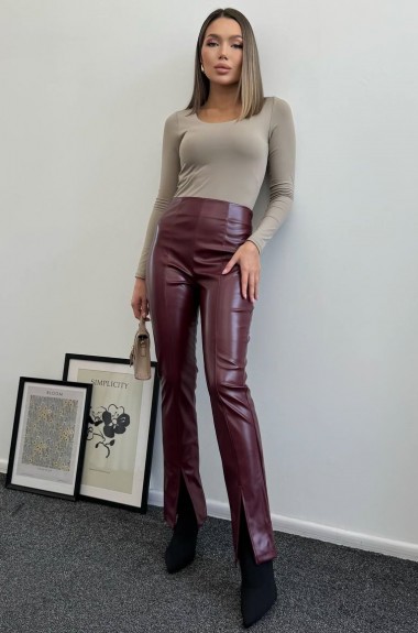 Шкіряни штани з розрізом LOU-1259A250