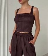 Костюм трійка бомбер на підкладці, топ та штани LOU-1556A1250 Костюм трійка бомбер на підкладці, топ та штани LOU-1556A1250