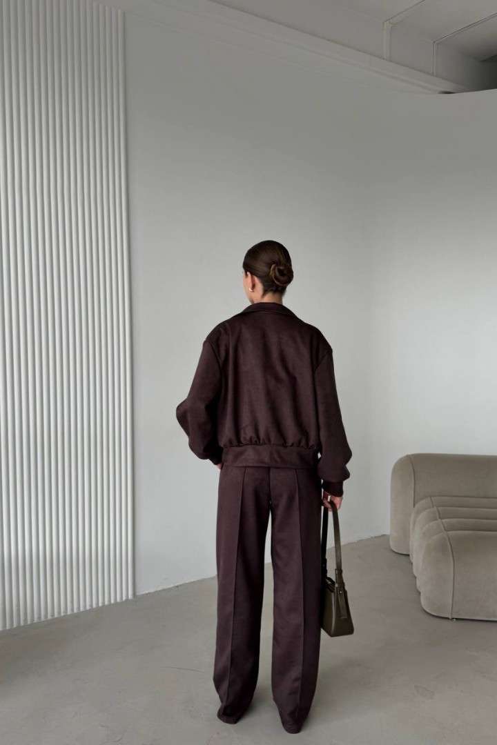 Костюм трійка бомбер на підкладці, топ та штани LOU-1556A1250