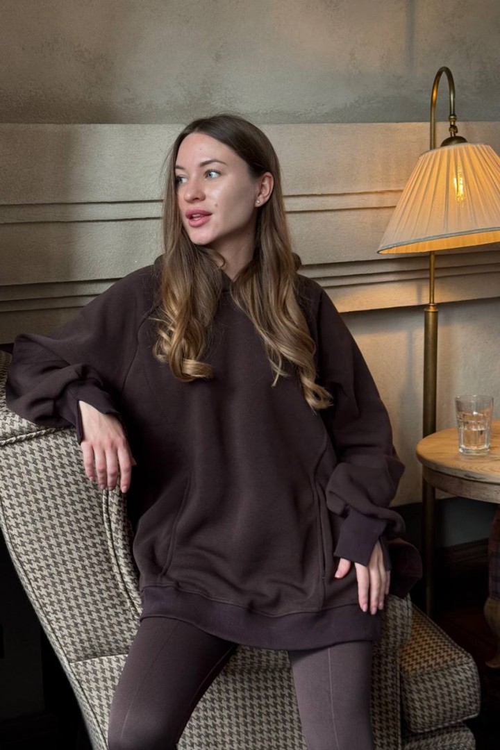 Худи с капюшоном оверсайз  LOU-1560A490 Худи с капюшоном оверсайз  LOU-1560A490