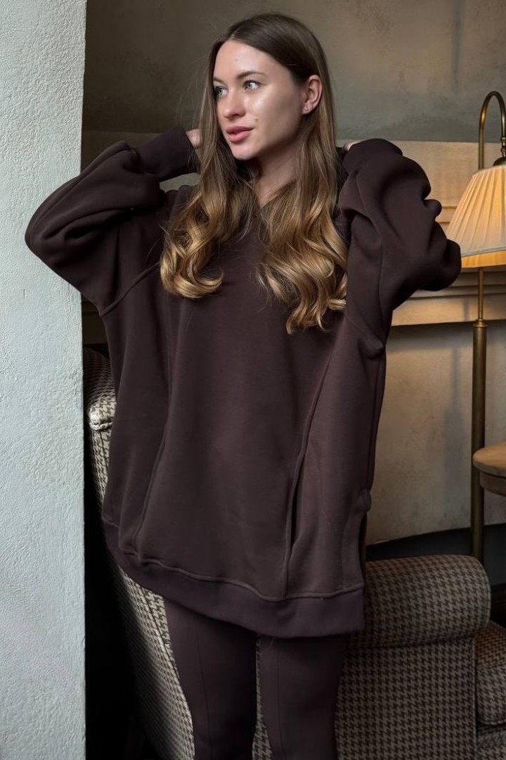 Худи с капюшоном оверсайз  LOU-1560A490 Худи с капюшоном оверсайз  LOU-1560A490