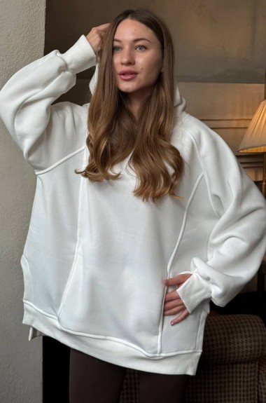 Худи с капюшоном оверсайз  LOU-1560A490 Худи с капюшоном оверсайз  LOU-1560A490