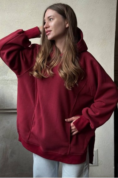 Худи с капюшоном оверсайз  LOU-1560A490 Худи с капюшоном оверсайз  LOU-1560A490