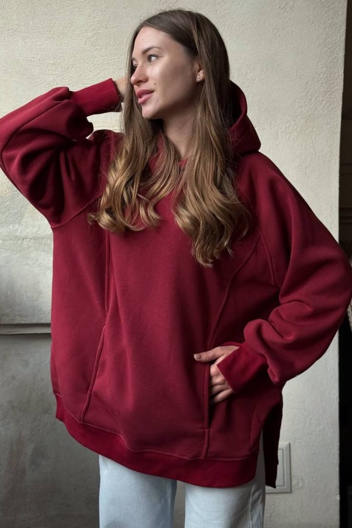 Худи с капюшоном оверсайз  LOU-1560A490 Худи с капюшоном оверсайз  LOU-1560A490