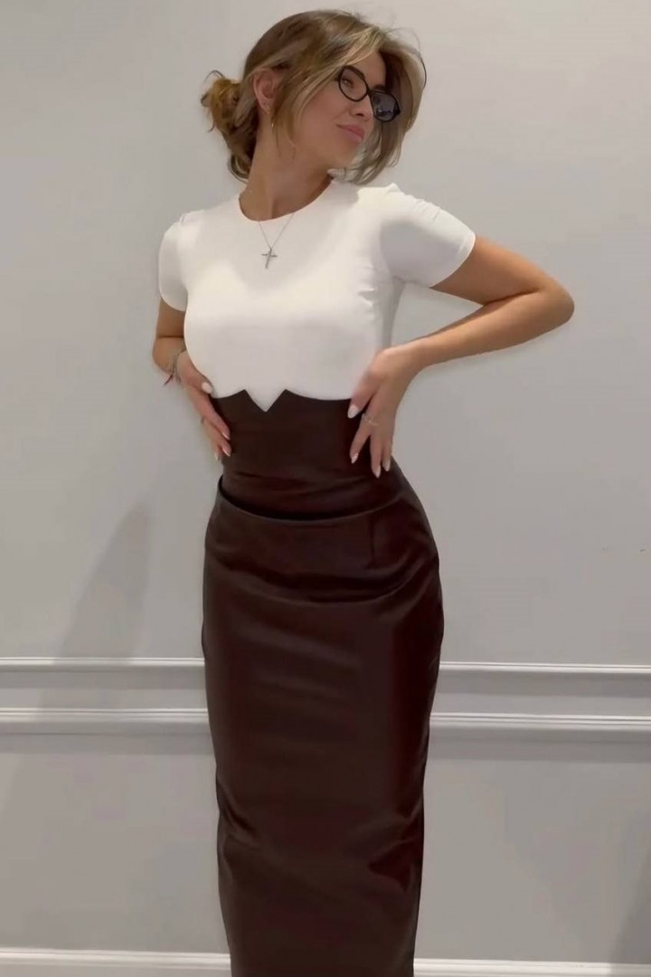 Шкіряна спідниця LK-358A399