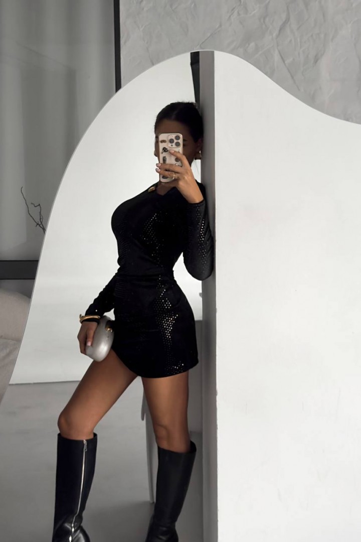 Ошатна чорна сукня з паєтками ANM-406A550