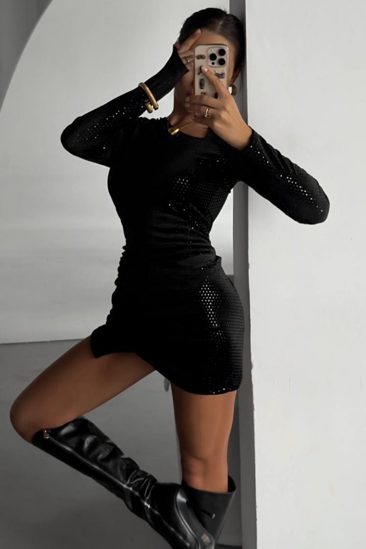 Ошатна чорна сукня з паєтками ANM-406A550