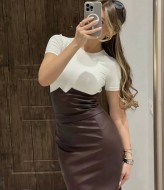 Шкіряна спідниця LK-358A399